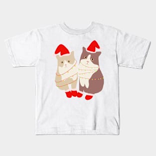 Christmas Kitten with Christmas Light Kids T-Shirt